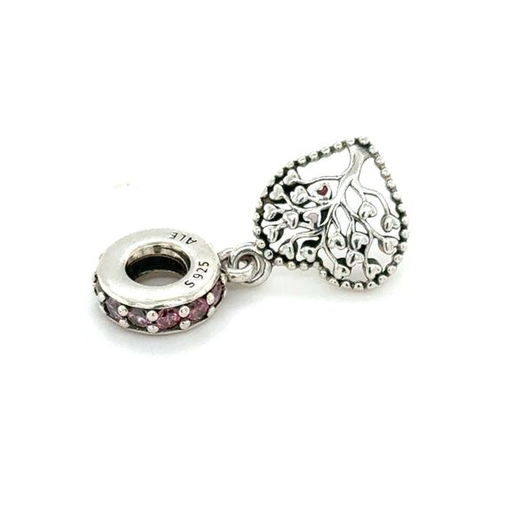 Pandora Dangle Heart Tree With Red Enamel Heart Charm - Picture 1 of 4